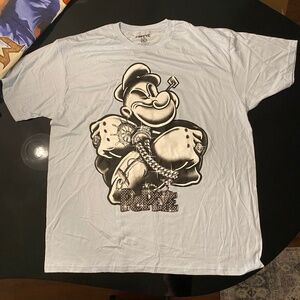 Popeye t-shirt size 2x new without tags light blue
